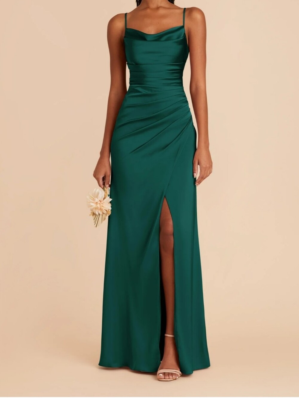 Birdy Grey Lydie Satin Emerald Maxi Dress